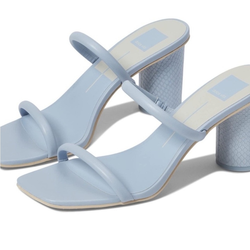 Dolce Vita Noles Light Blue Silver Block Heel Sandals 7.5 - Picture 2 of 14